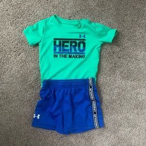 6-9 month boys under armour shorts outfit. Excellent condition